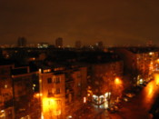 View over Sofia by night