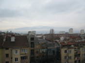The Vitosha mountain barely visible through the clouds