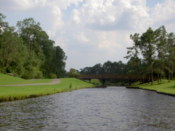 The golf course is partly besides the river
