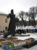 Statue of Federov, who brought printing to Ukraine