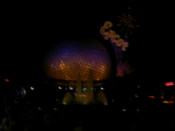 The big Epcot dome by night