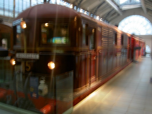 An old London underground train